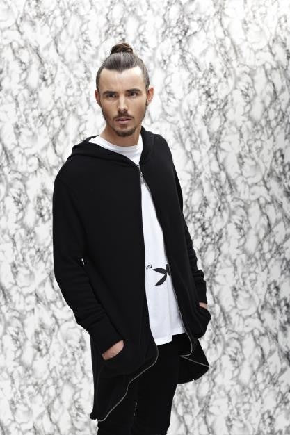100% Cotton Reverse Zip Up Knitted Hoody