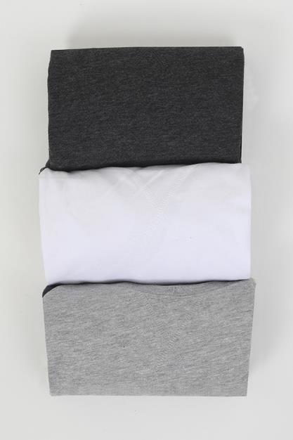 3 Pack Long Sleeved Crew Neck T-Shirt