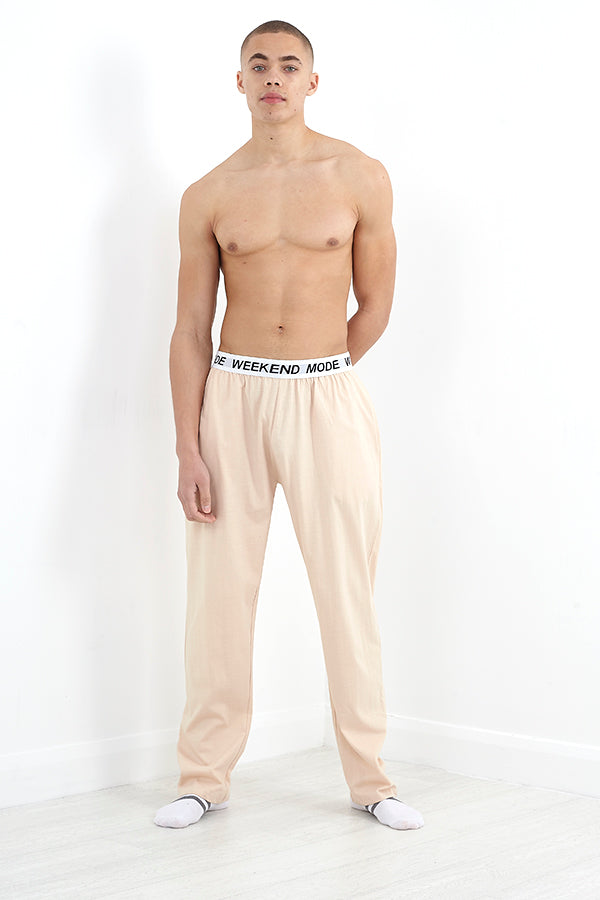 Stone 'Weekend Mode' Slogan Jersey Lounge Pants