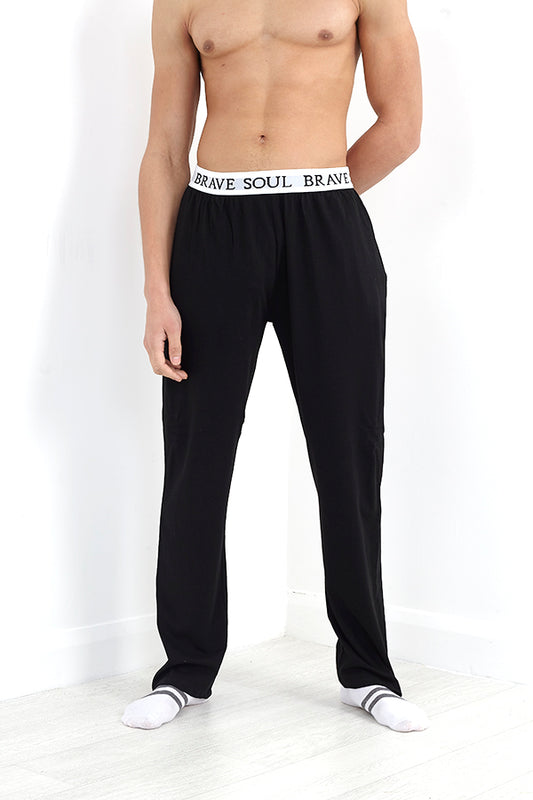 Black Elasticated Logo Waistband Jersey Lounge Pants