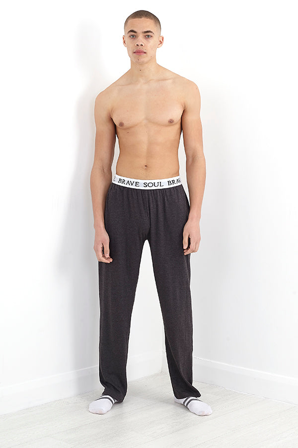 Charcoal Elasticated Logo Waistband Jersey Lounge Pants