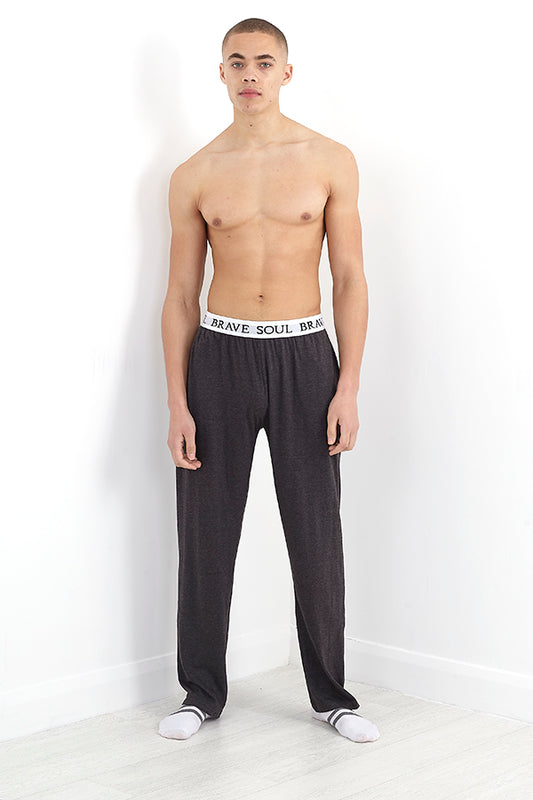 Charcoal Elasticated Logo Waistband Jersey Lounge Pants