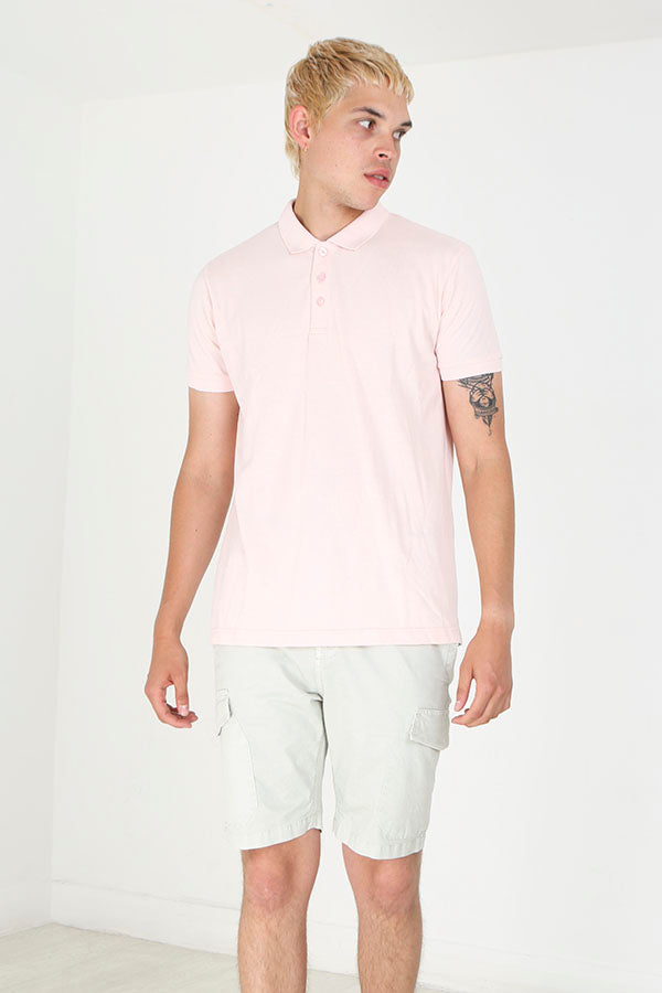 Solid Colour Relaxed Fit Short Sleeve Polo Shirt