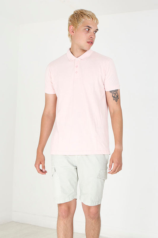 Solid Colour Relaxed Fit Short Sleeve Polo Shirt