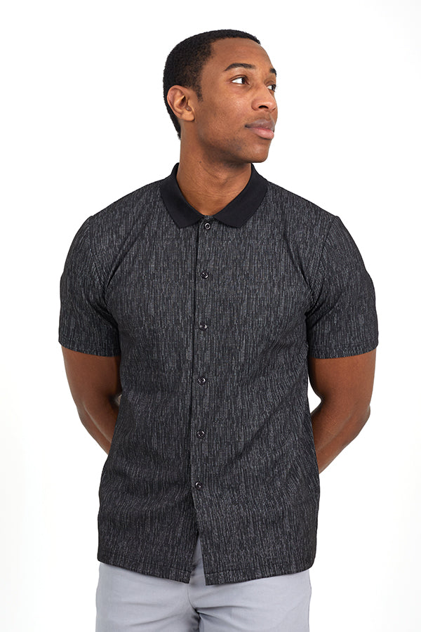 Button Through Short Sleeve Polo