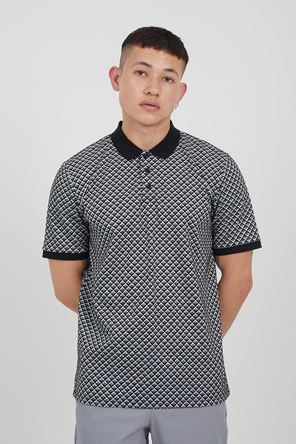 3Xbutton Placket Short Sleeve Polo