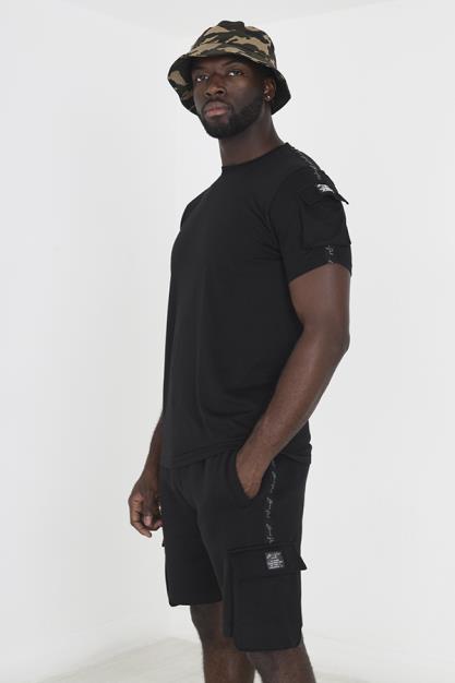 Cargo Style Crew Neck Tee Shirt And Shorts Set