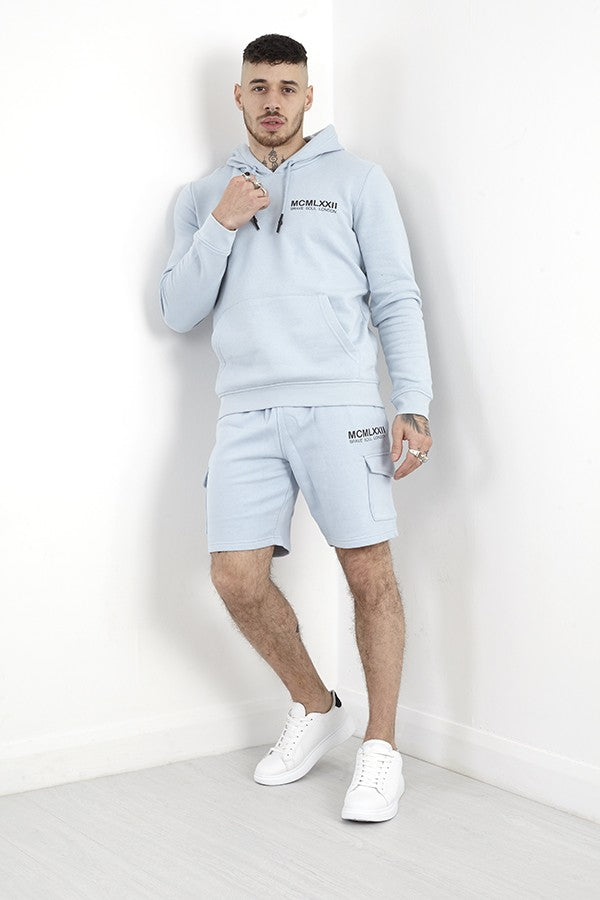 Printed Detail Hoodie And Shorts Co-Ord