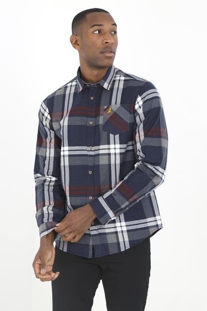 Long Sleeve Yarn Dyed Check Heavily Brushed Shirt