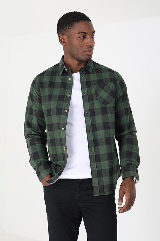 Long Sleeve Shirt-Stand Up Pack Chambray Inner Dyoke