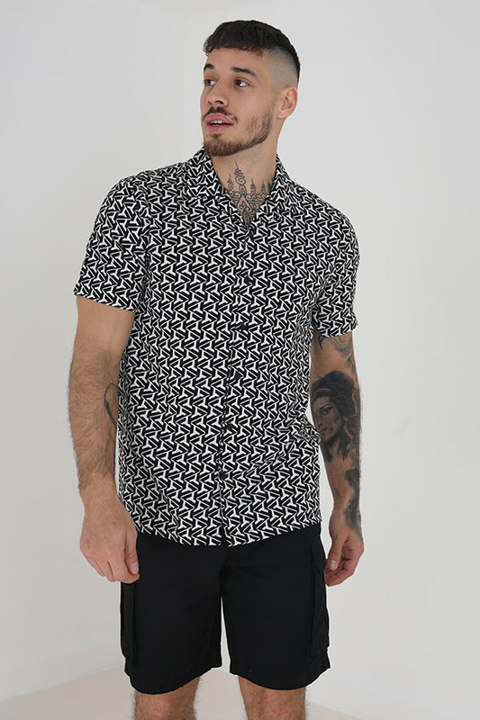 Short Sleeved Shirt Revere Collar