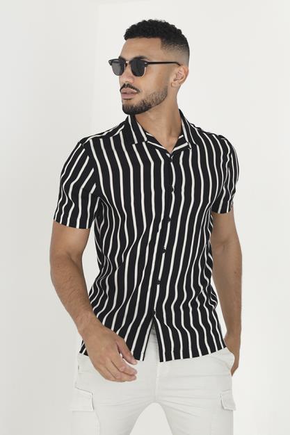 Short Sleeved Shirt Revere Collar