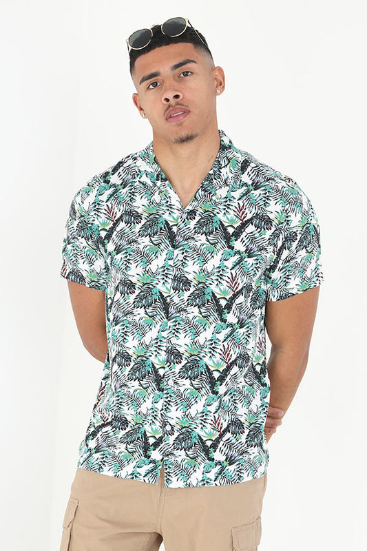 All Over Print Short Sleeve Revere Collar Shirt