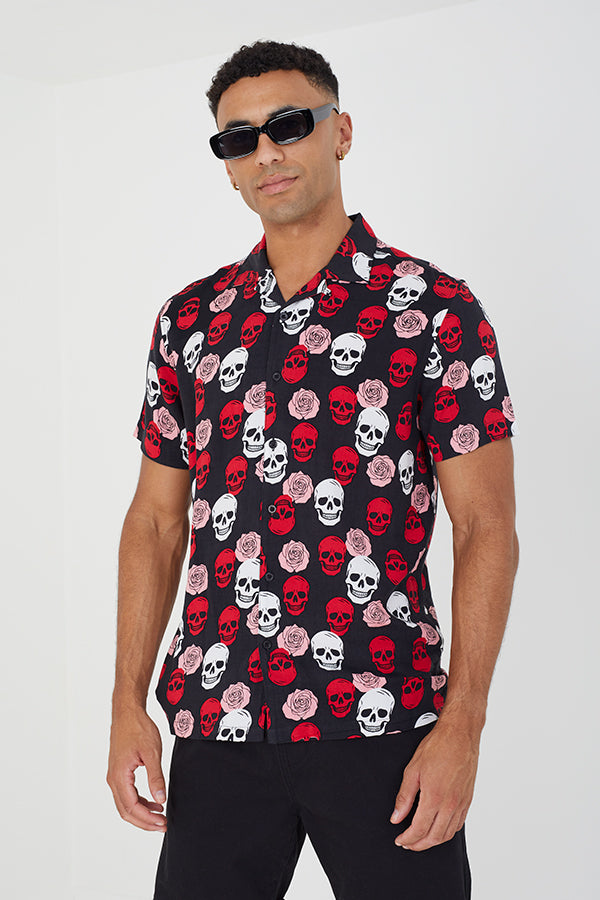 Short Sleeved Shirt Revere Collar