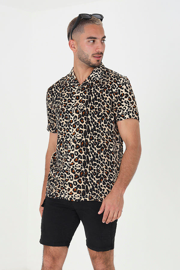Short Sleeved Shirt Revere Collar