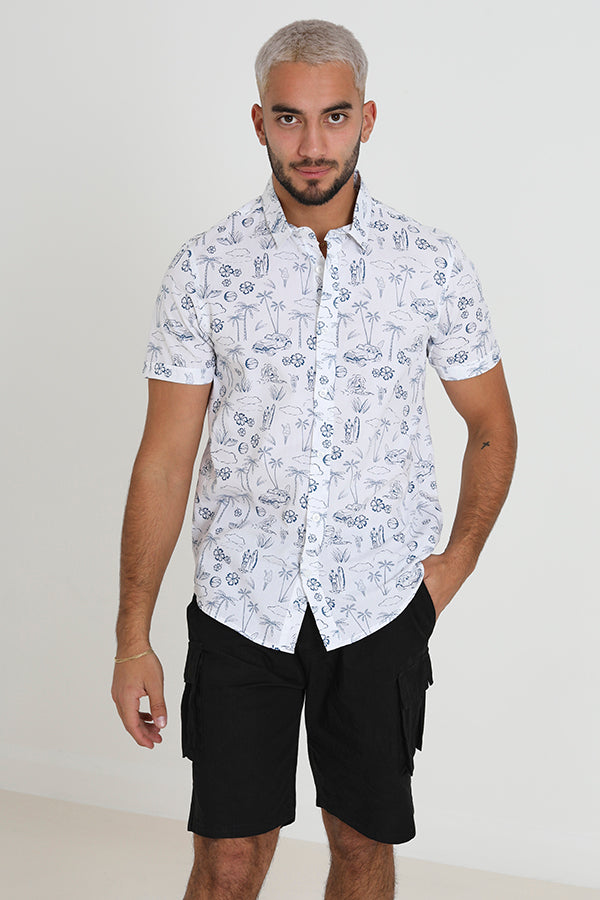 All Over Summer Print Short Sleeve Shirt