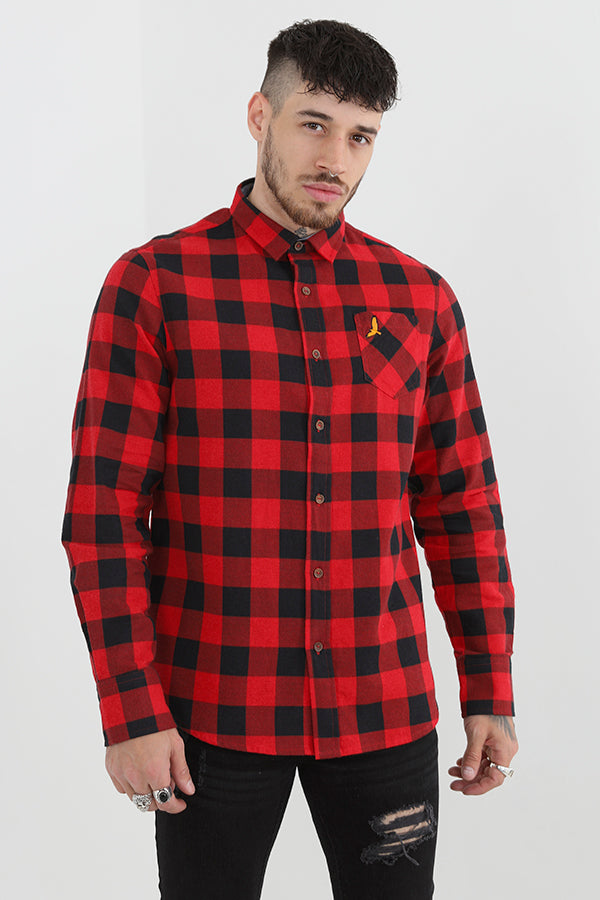 Brushed Cotton Check Print Button Through Shirt