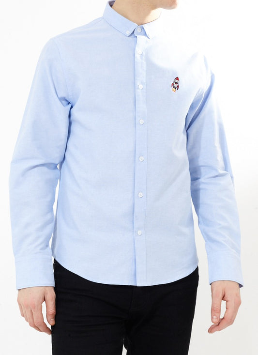 Rocket Embroidery Long Sleeve Oxford Shirt