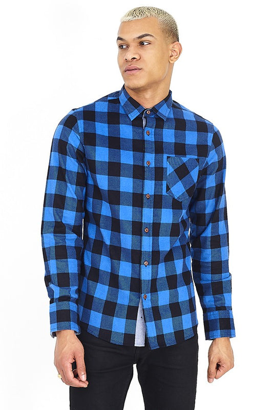 Blue Jack Long Sleeve Check Print Flannel Shirt