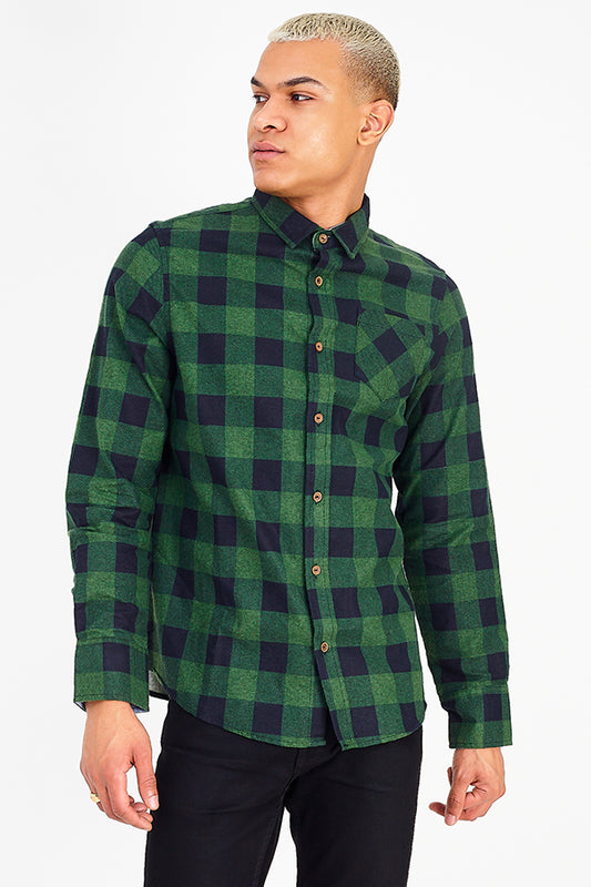 Long Sleeve Brushed Cotton Button Through Shirt