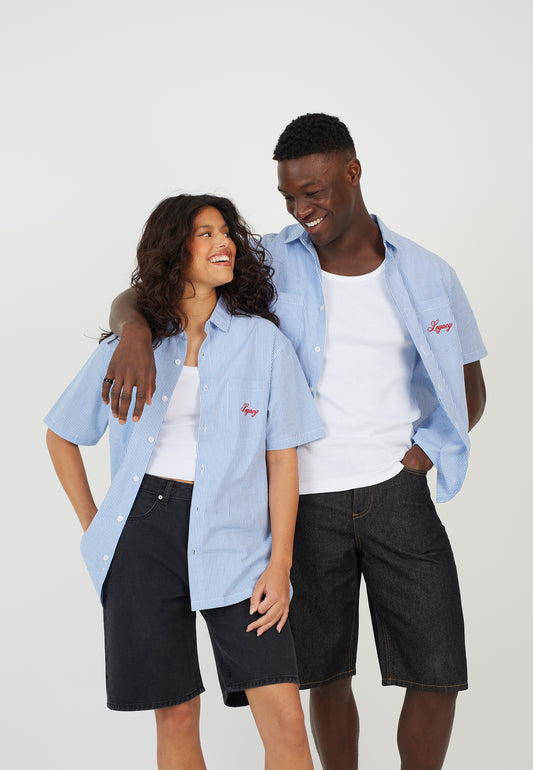 Mens Brave Soul Blue Shirt