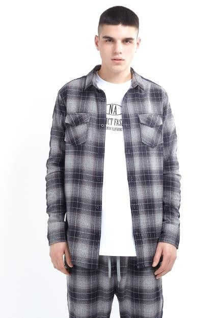 Long Sleeve Check Shirt 2 Chest Pockets