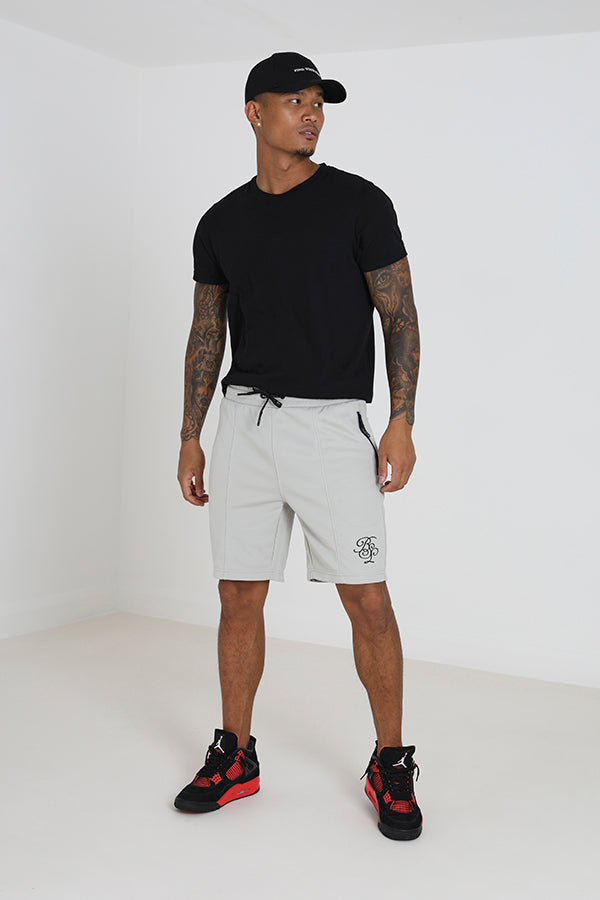 Embroidery Detail Brushed Back Fleece Pintuck Shorts