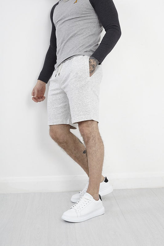 Ecru Marl Elasticated Waist Jogger Style Shorts