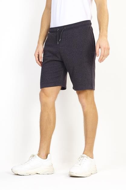 Charcoal Marl Brushed Back Fleece Drawcord Shorts
