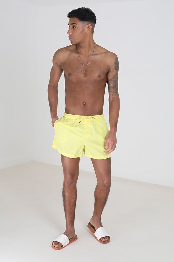 Bright Yellow Pocket Detail Swimshorts