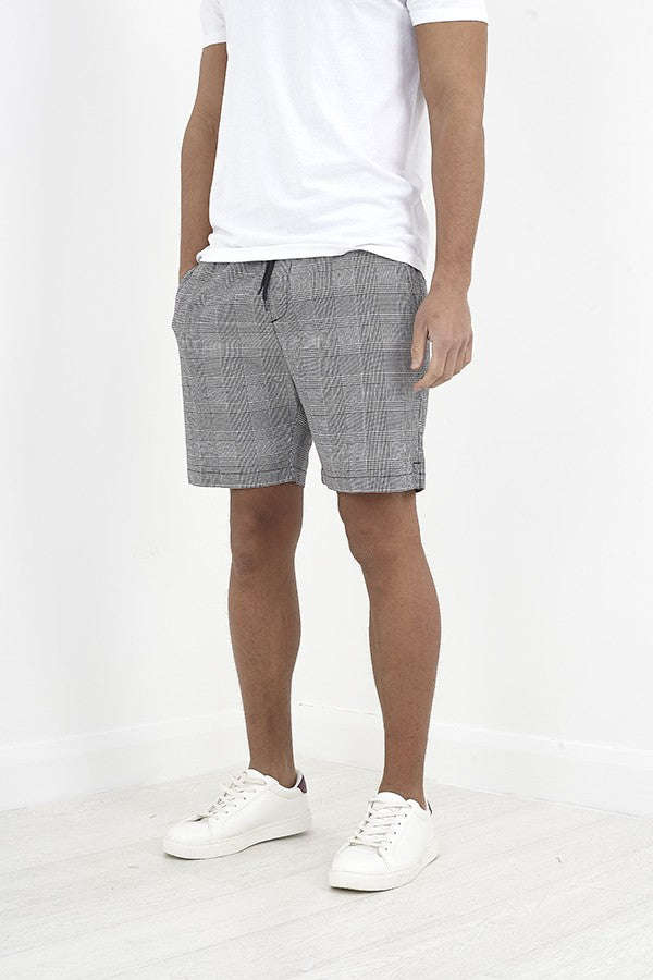 Monochrome Drawcord Detail Checked Shorts