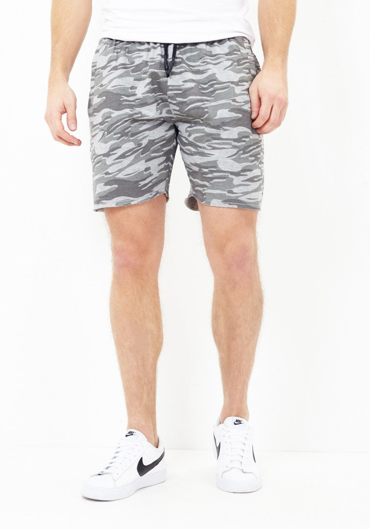 Crew Grey Camouflage Print Jersey Shorts