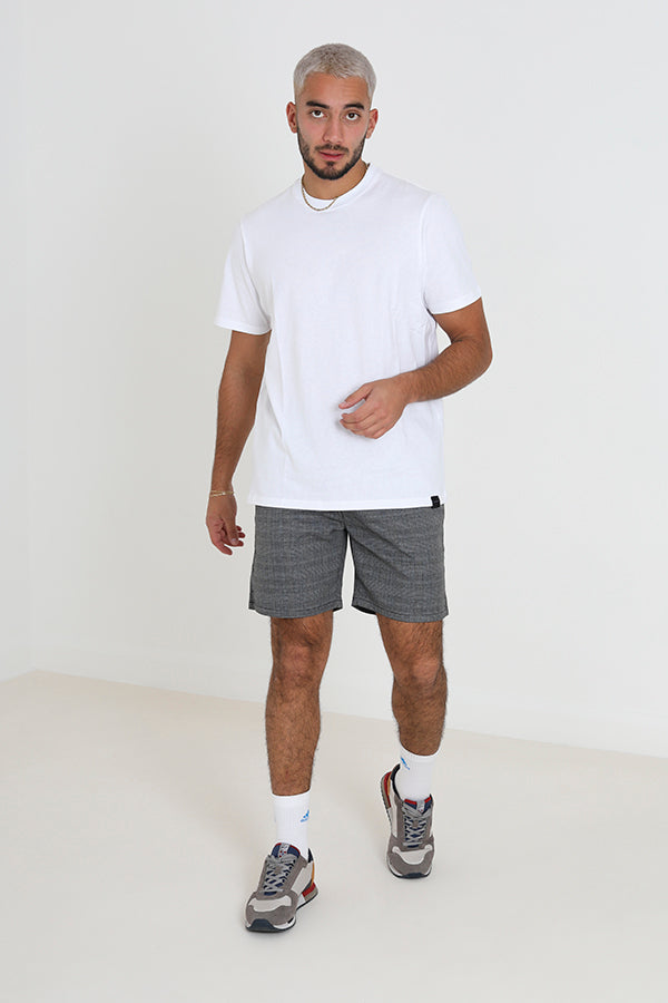 Grey Checked Print Regular Fit Shorts