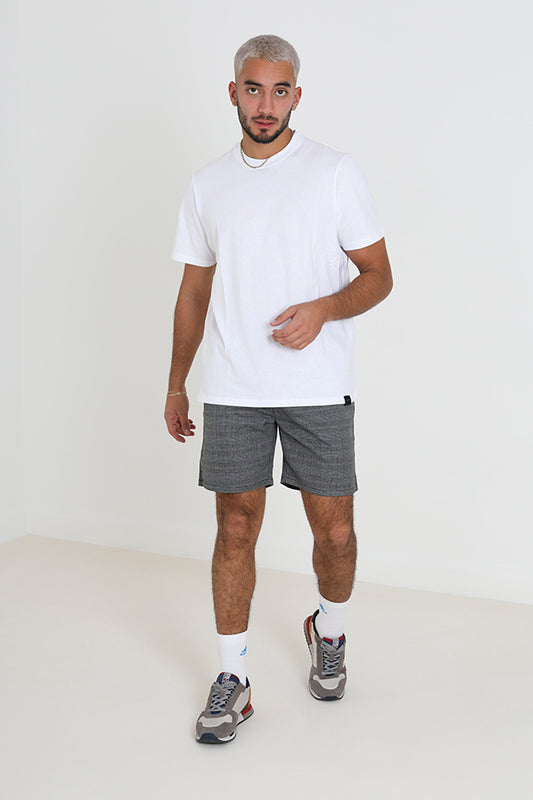 Grey Checked Print Regular Fit Shorts