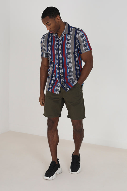 Khaki Pocket Detail Chino Style Shorts