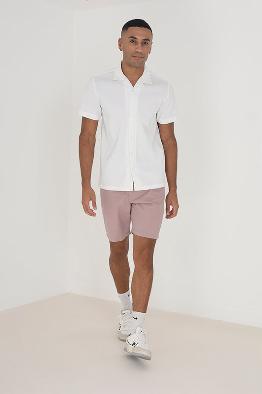 Dusty Pink Pocket Detail Chino Style Shorts