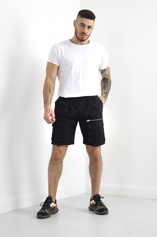 Cotton Twill Cargo Short Elasticated Waist