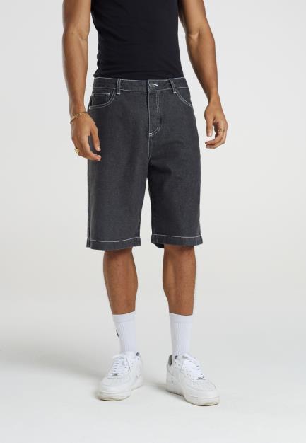 Denim Shorts Back Pocket Embroidery