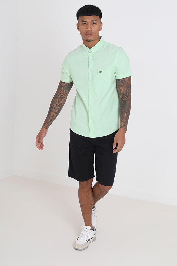 Black Cotton Twill Utility Cargo Shorts