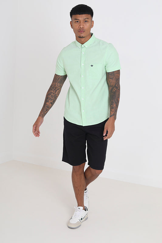 Black Cotton Twill Utility Cargo Shorts