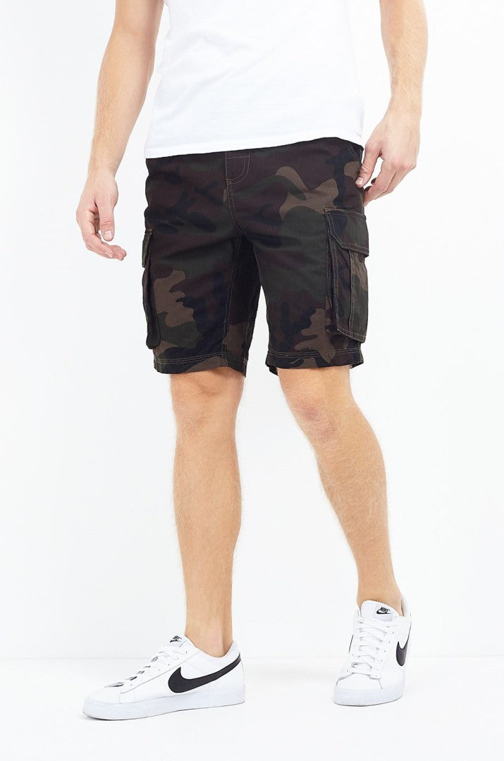 Camouflage Print Cargo Shorts