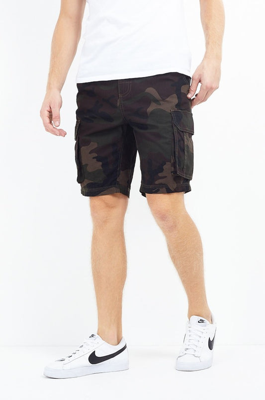 Camouflage Print Cargo Shorts