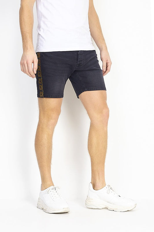 Denim Wash Gold Seam Design Shorts
