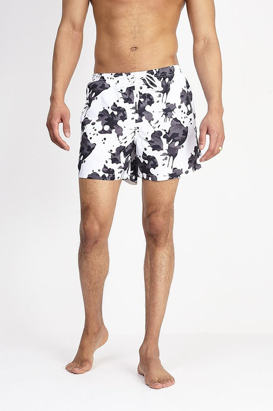 Camouflage Print Drawstring Swim Shorts