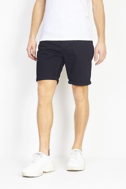 Washed Denim Short Turn Up At The Hem