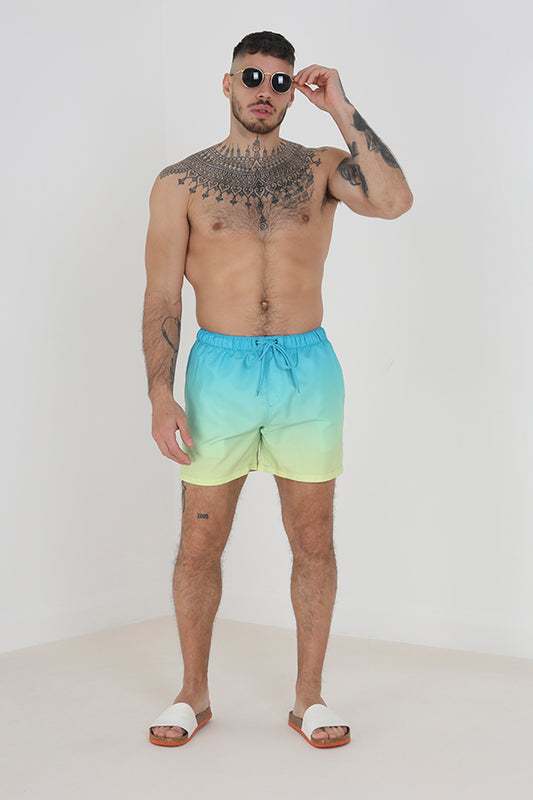 Dip Dye Gradient Printed Swimshorts