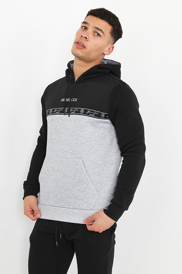 Chest Print Overhead Block Colour Hoodie