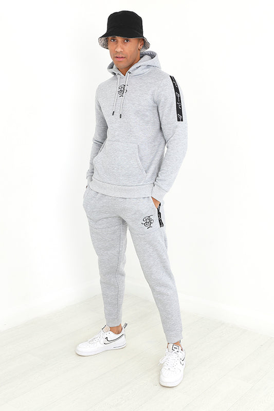 Light Grey Marl Embroidery Detail Hoodie