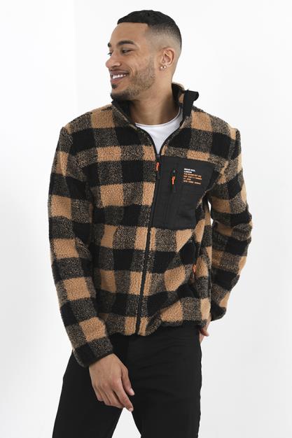 Funnnel Neck Zip Through Borg Sweat