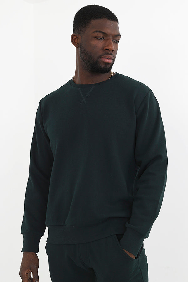 Bottle Green Long Sleeve Crew Neck Sweatshirt